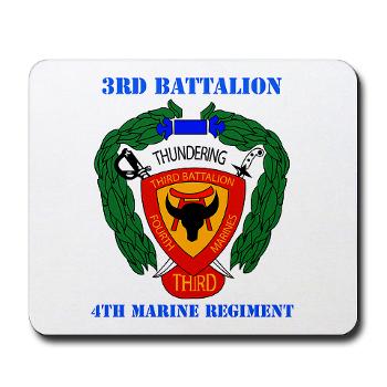 3B4M - M01 - 03 - 3rd Battalion 4th Marines with Text - Mousepad - Click Image to Close